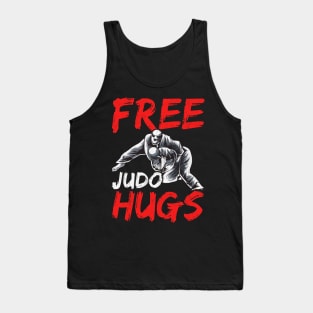 Funny Free Judo Hugs MMA Mixed Martial Arts Pun Tank Top